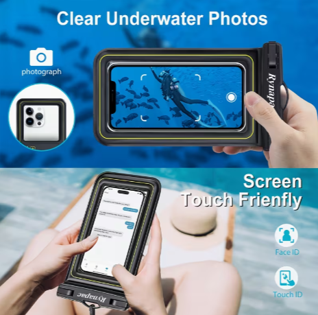 Floating Waterproof Phone Pouch (With Lanyard, Up to 6.8")