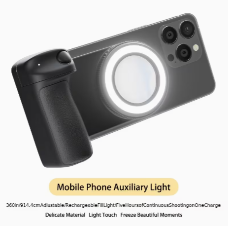 Magnetic Phone Camera Handle with Remote & Fill Light