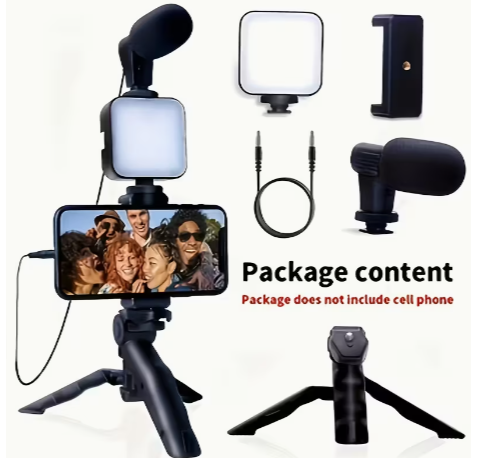 Portable LED Vlogging Kit with Phone Holder