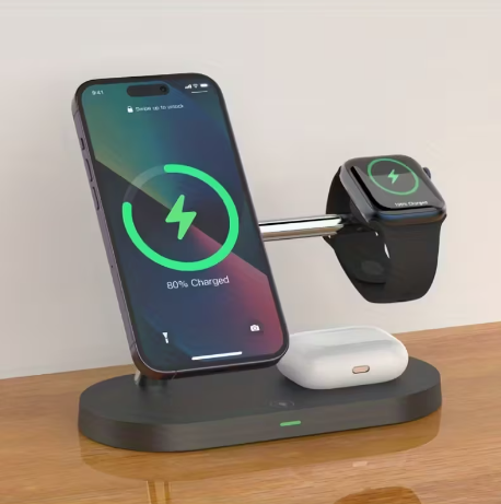 5-in-1 Magnetic Wireless Charger Stand 15W with LED Night Light