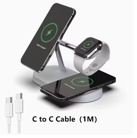 5-in-1 Magnetic Wireless Charger Stand 15W with LED Night Light