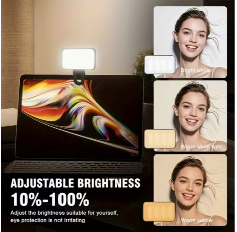 Rechargeable Clip-On LED Ring Light (3 Modes)