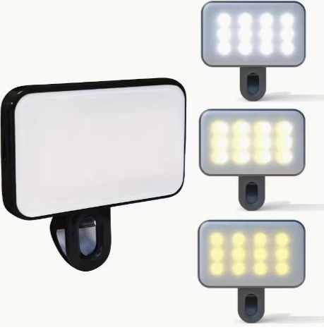 Rechargeable Clip-On LED Ring Light (3 Modes)