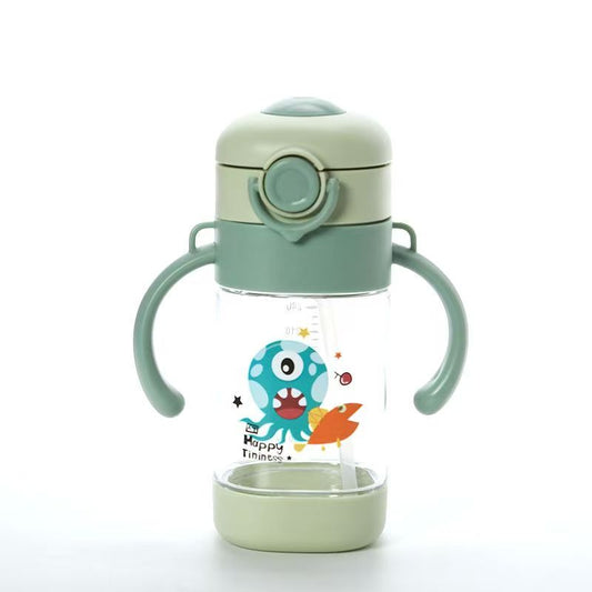 Bubble Cartoon Baby Straw Bottle
