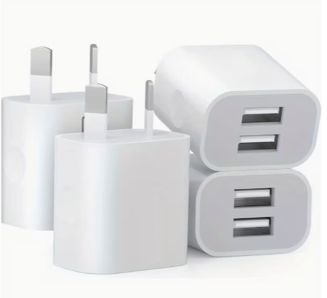 AU Dual USB Wall Charger Plug 5V/2.1A (2/4 Pack)