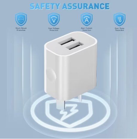 AU Dual USB Wall Charger Plug 5V/2.1A (2/4 Pack)