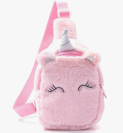 Kids Plush Unicorn Sling Bag