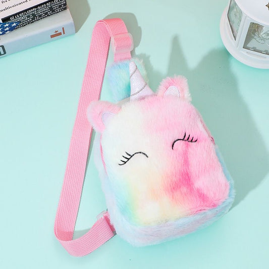 Kids Plush Unicorn Sling Bag