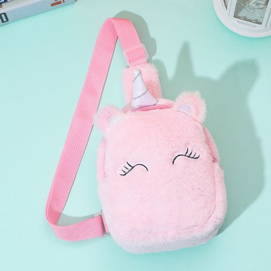 Kids Plush Unicorn Sling Bag