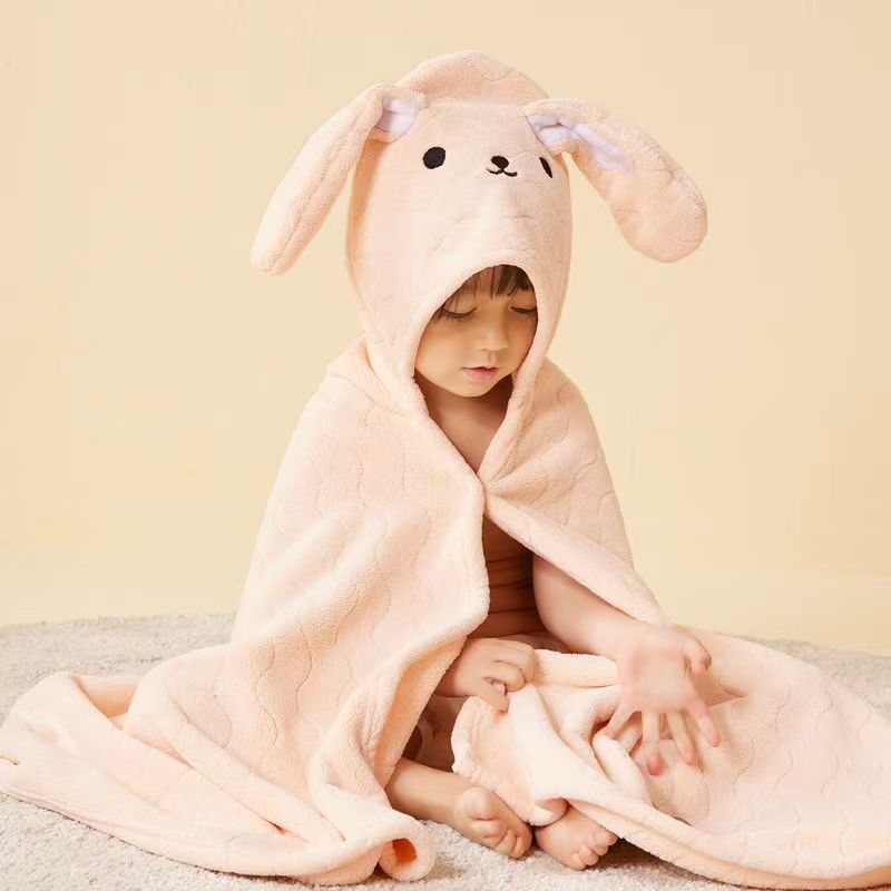 Baby Unisex Plush Animal Face Bathrobe