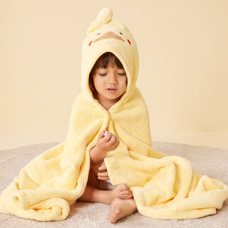 Baby Unisex Plush Animal Face Bathrobe