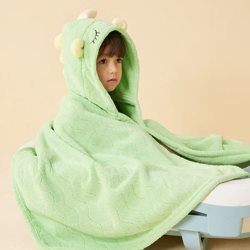 Baby Unisex Plush Animal Face Bathrobe