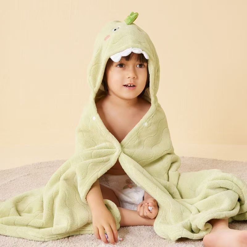 Baby Unisex Plush Animal Face Bathrobe