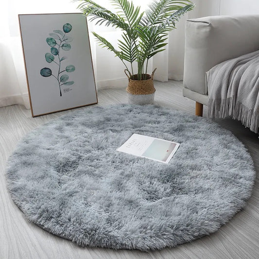 Modern Luxury Faux Fur Round Rug