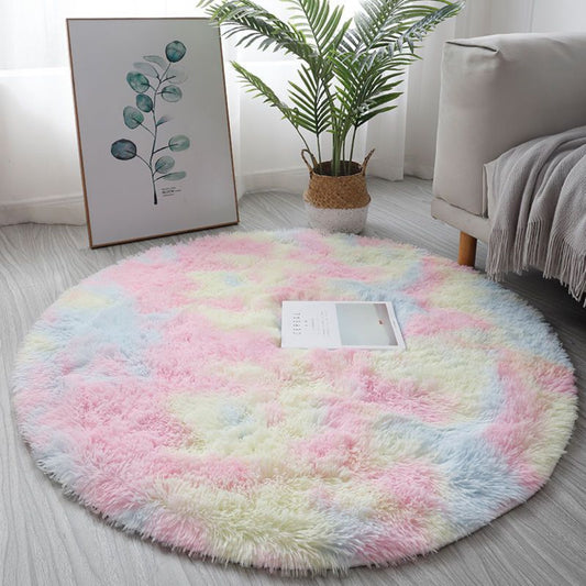 Modern Luxury Faux Fur Round Rug