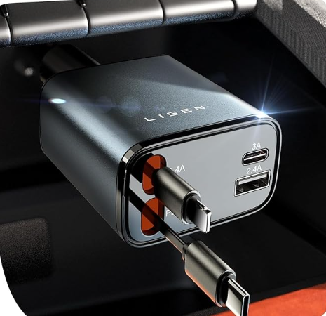 LISEN 69W Retractable Car Charger