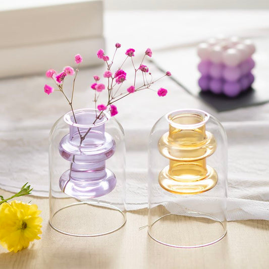 Green Glass Bubble Vase