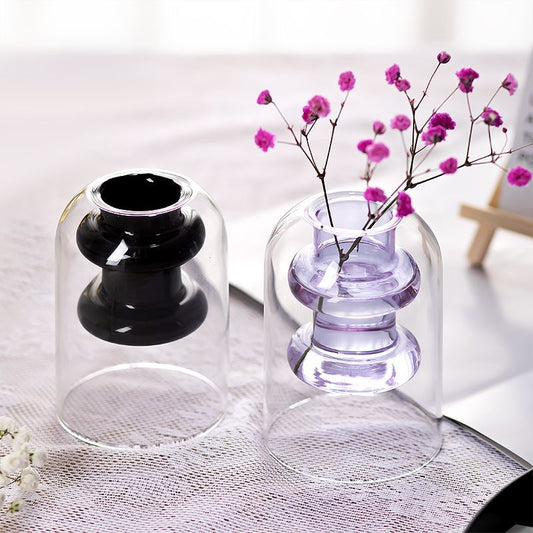 Green Glass Bubble Vase