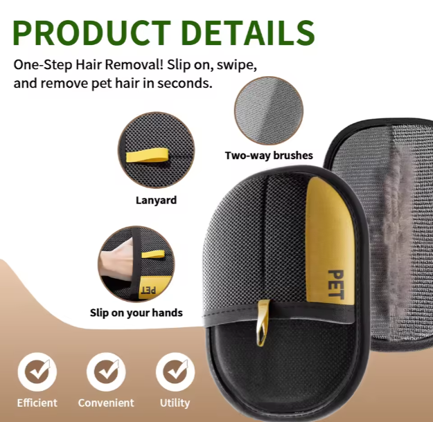 Super Thick Pet Hair Remover Electrostatic Glove Brush