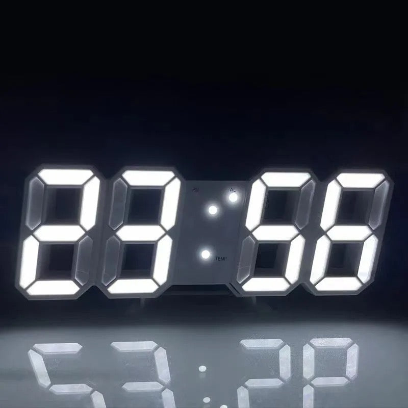 USB Rechargeable 3D LED Digital Wall Clock
