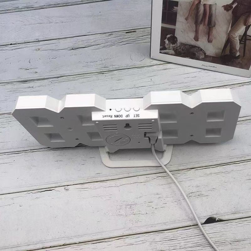 USB Rechargeable 3D LED Digital Wall Clock