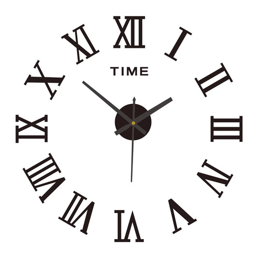 Large 3D DIY Roman Numeral Wall Clock