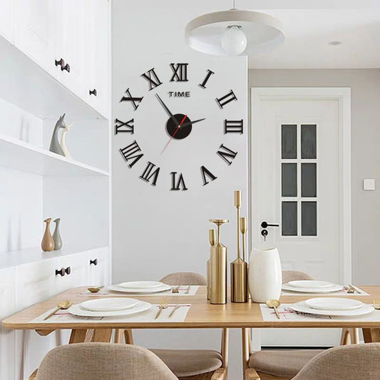 Large 3D DIY Roman Numeral Wall Clock