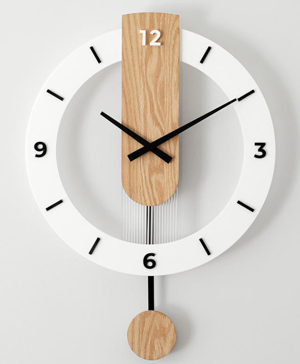 16” Solid Wood Silent Swing Wall Clock