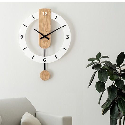 16” Solid Wood Silent Swing Wall Clock