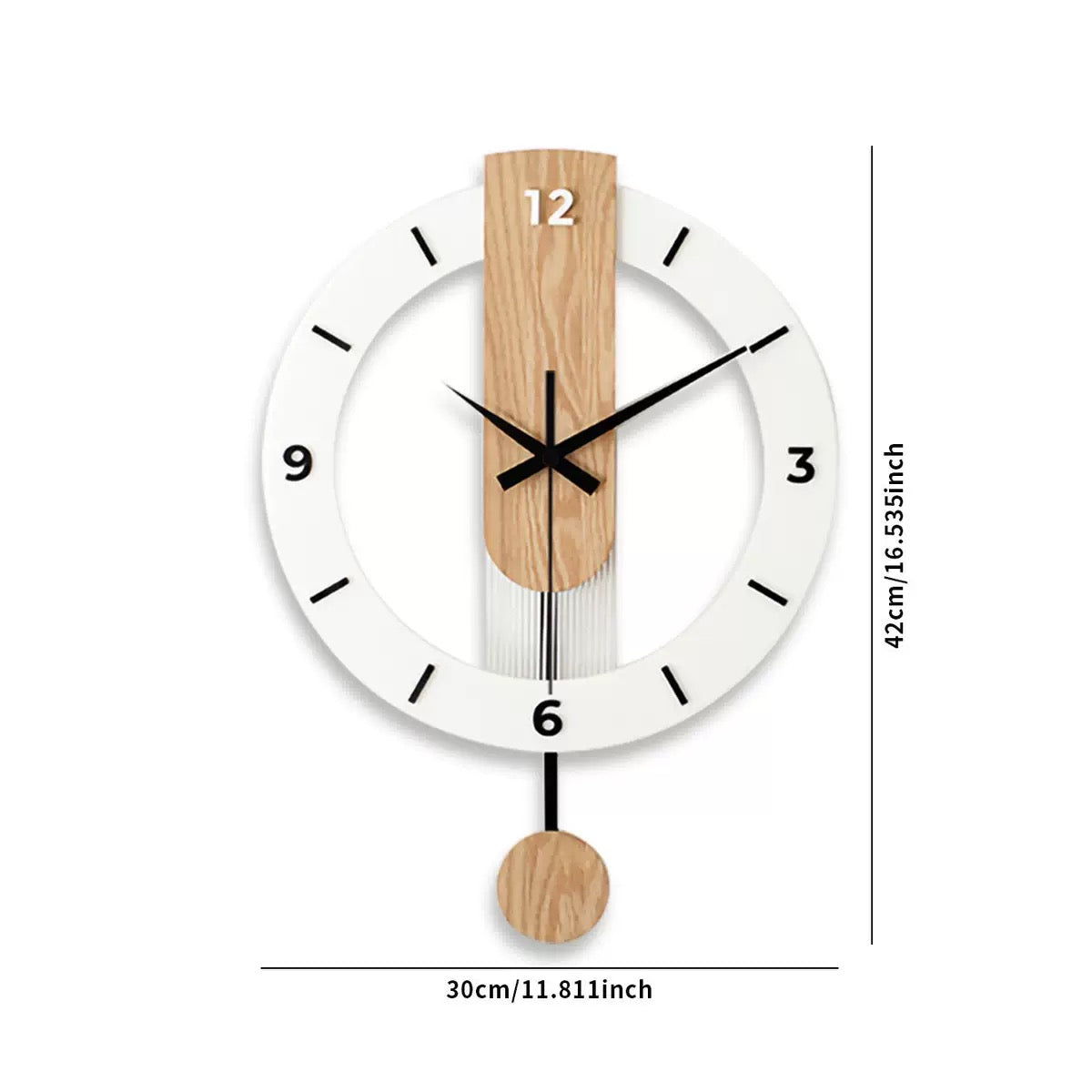 16” Solid Wood Silent Swing Wall Clock