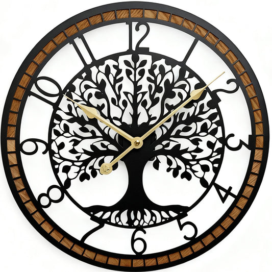 18” Metal & Wood Wall Clock