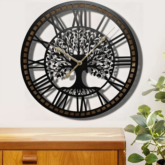 18” Metal & Wood Wall Clock