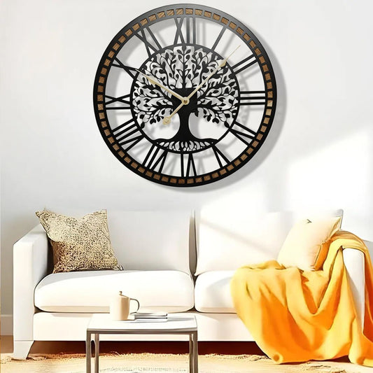18” Metal & Wood Wall Clock