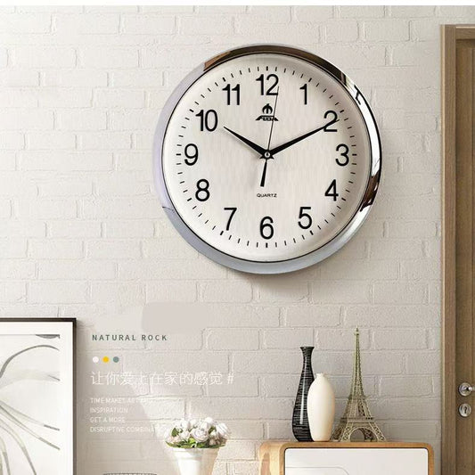 12” White Plastic Wall Clock