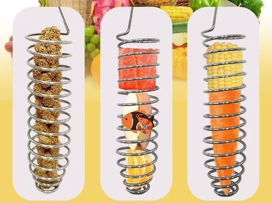 Stainless Steel Bird Cage Food Bowl Set