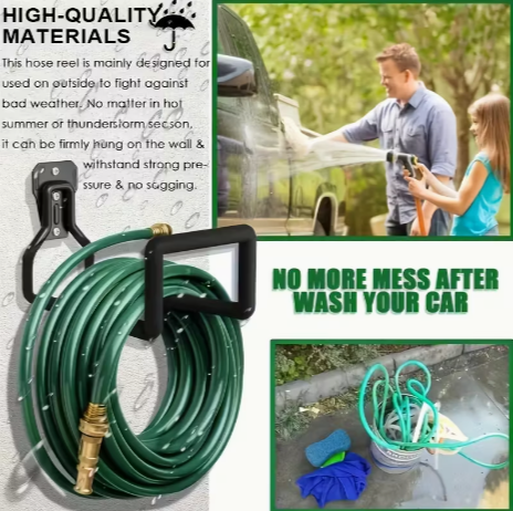 Heavy-Duty Metal Garden Hose Reel Holder
