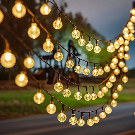 Solar Outdoor Globe String Lights