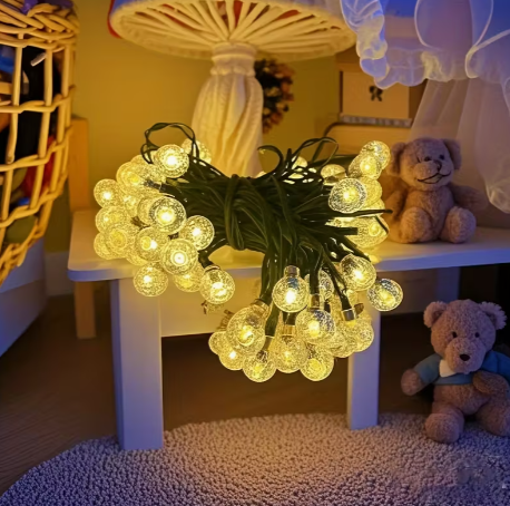 Solar Outdoor Globe String Lights