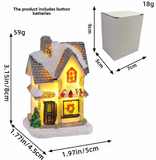 Resin Light-Up Christmas Cabin Figurine