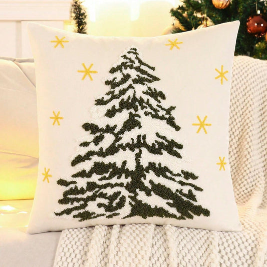 17×17 Christmas Embroidered Velvet Pillow Covers