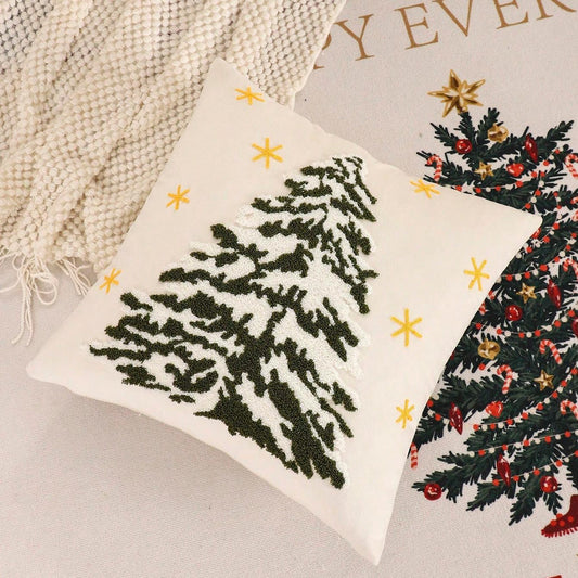 17×17 Christmas Embroidered Velvet Pillow Covers