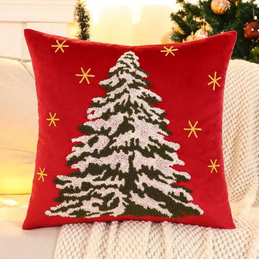 17×17 Christmas Embroidered Velvet Pillow Covers