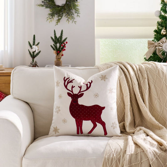 Christmas Velvet Deer Pillow Cover
