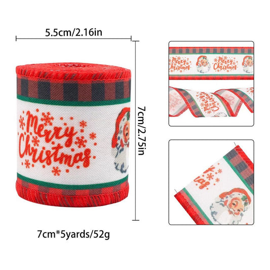 Christmas Wired Burlap Ribbon