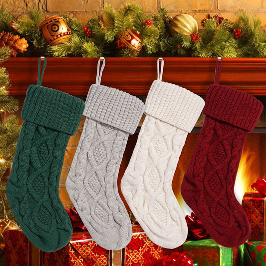Winter Cable Knit Christmas Stocking