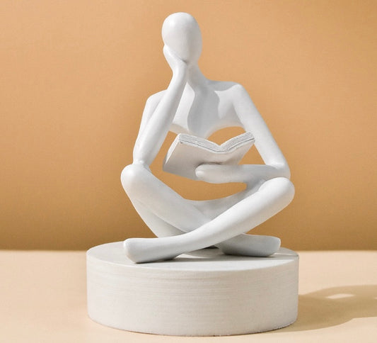 Beige Thinker Statue