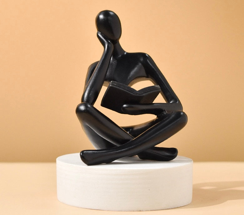 Beige Thinker Statue