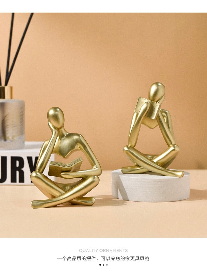 Beige Thinker Statue