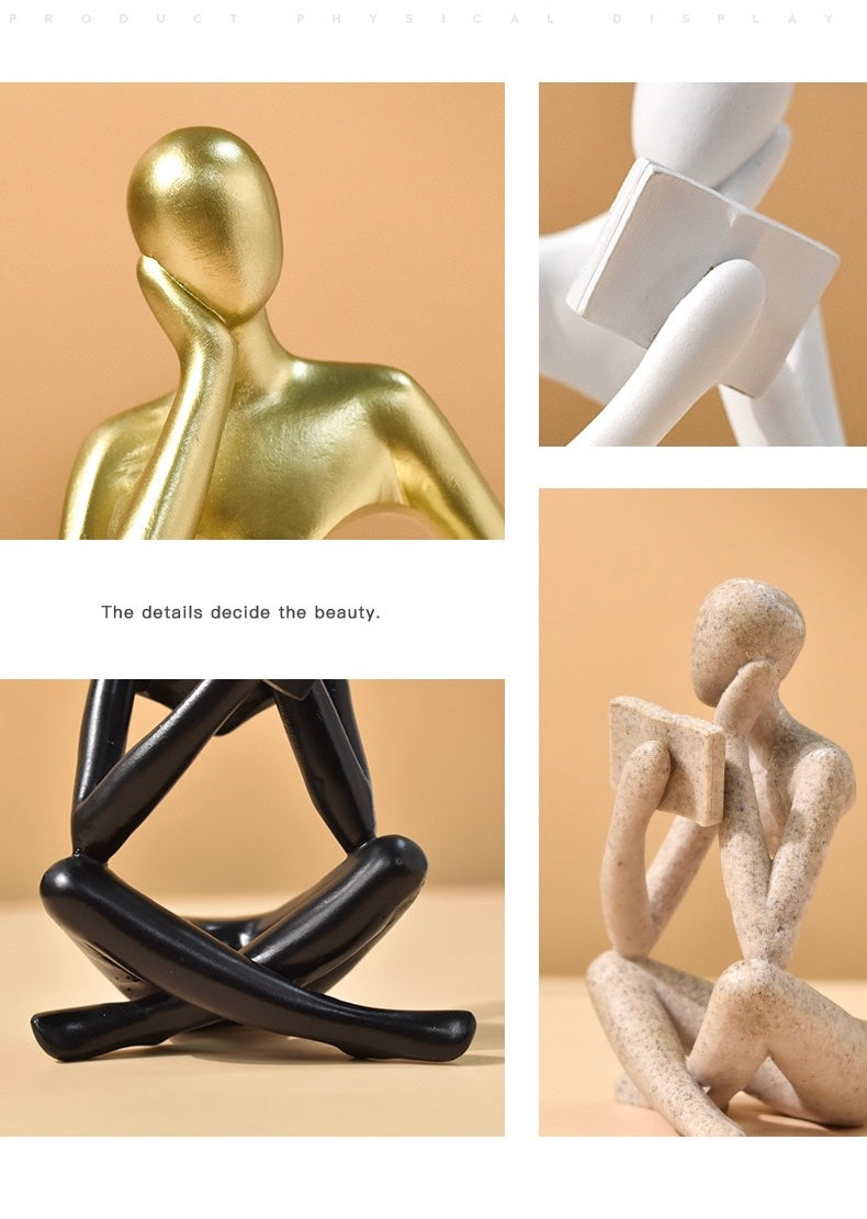 Beige Thinker Statue