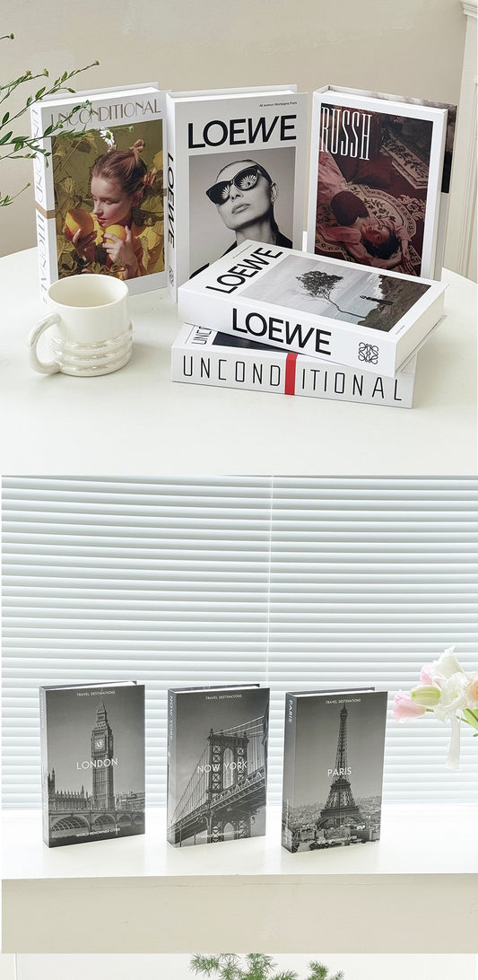 (8 PCS) Luxe Large Decorative Faux Books
